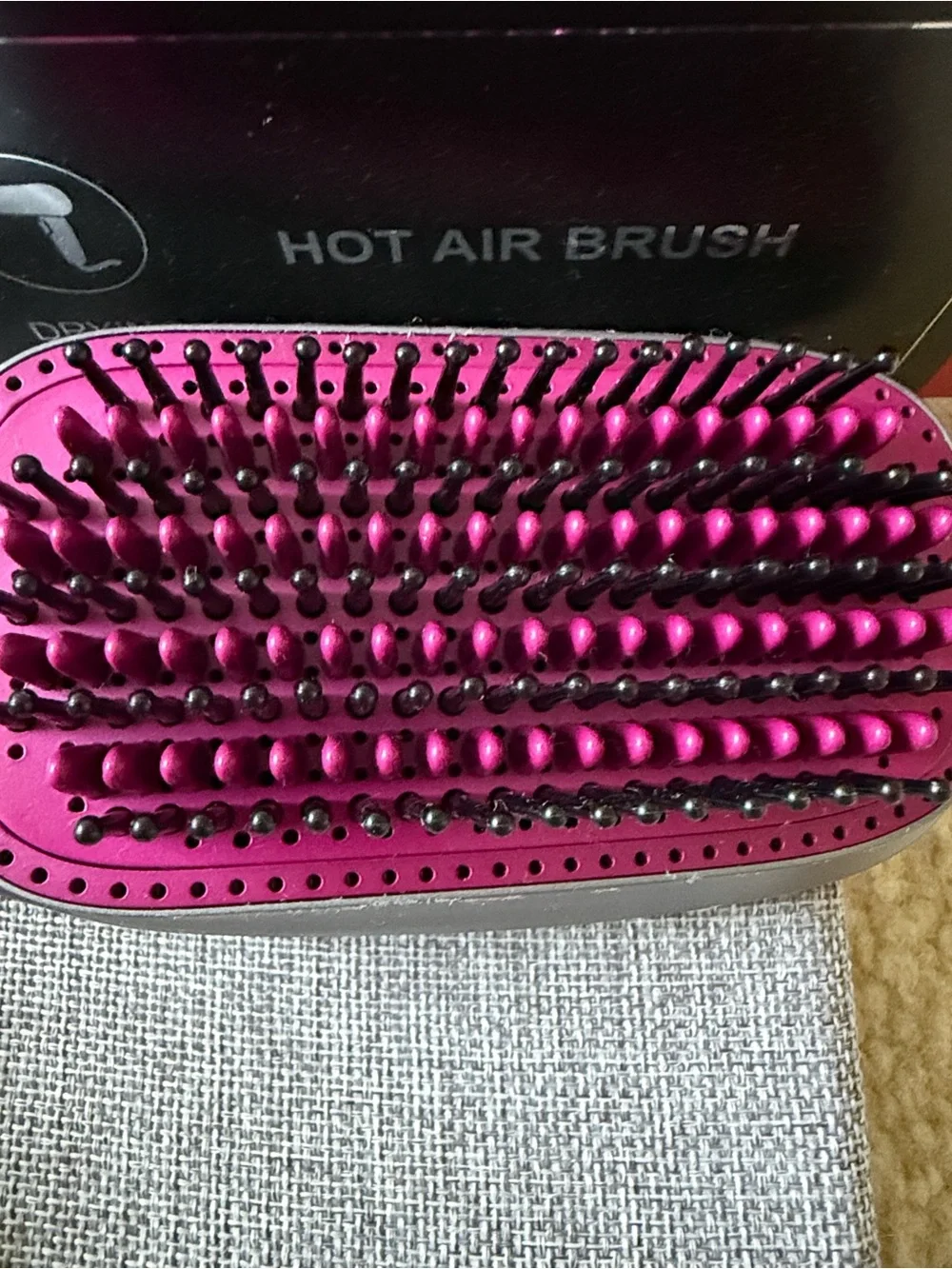 Gray and Pink Heated Hair Straightening Brush - Sleek Styling for Women